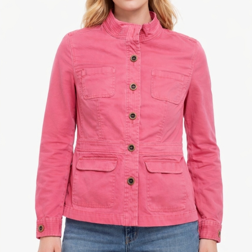 Charter Club Pink Button-Front Utility Jacket